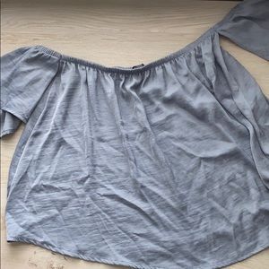 American Eagle Steel Grey Off The Shoulder Blouse